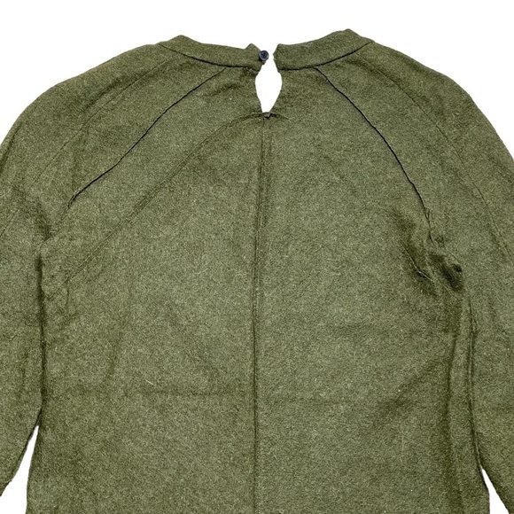 Isabel Marant Sweater Small Puffed Sleeve Pullover Alpaca Wool Dark Green - Picture 7 of 13